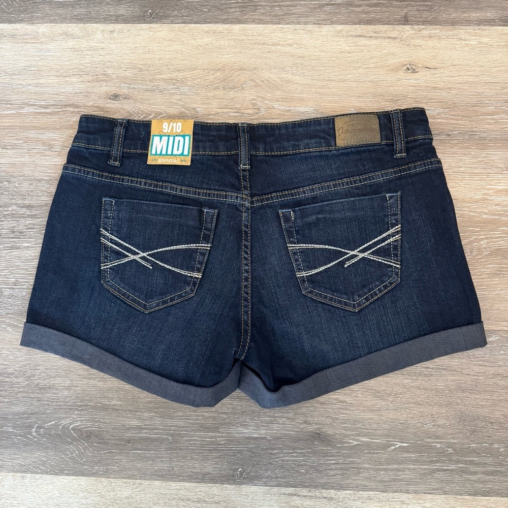 Aeropostale Women's Size 9/10 Midi Blue Jean Short Shorts 3 1/2” Inseam NWT - Picture 2 of 8